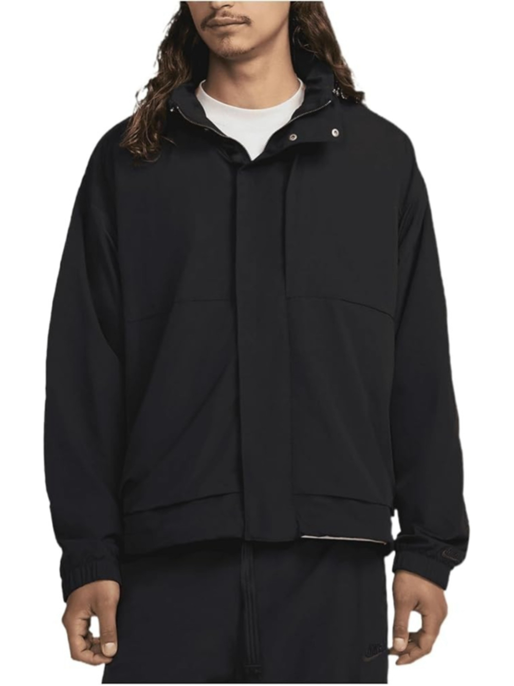 NWT Nike Tech Zip Jacket Black Hidden Hood UPF 40+ Men's S FZ0714-010 $225
